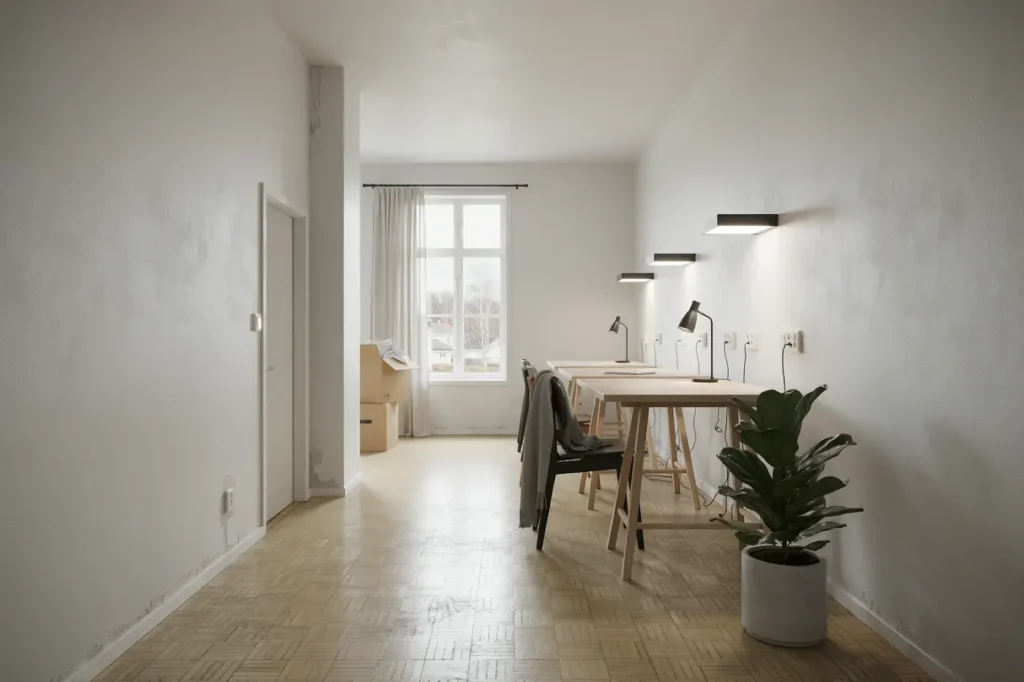 renovering av belysning och eluttag i kontorslokal i brottby