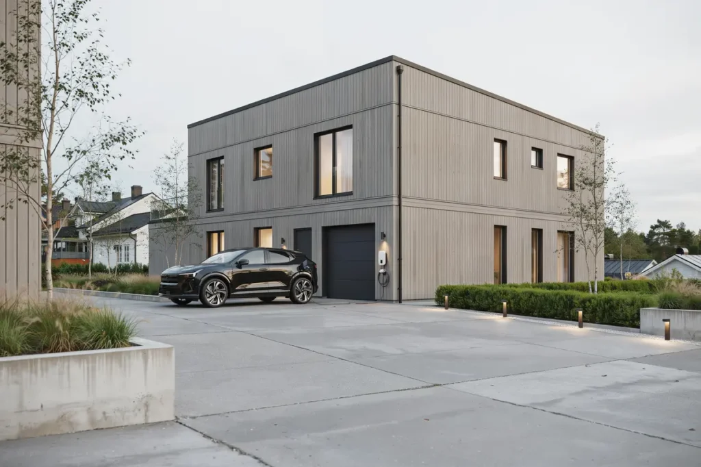 elinstallation f r laddbox och utebelysning vid villa i b llsta